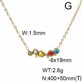 Stainless Steel Necklace  Zircon,Handmade Polished  6N4003472vhha-066
