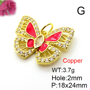 Fashion Copper Pendant  Micro Pave Cubic Zirconia & Enamel  XFPC05639baka-L024