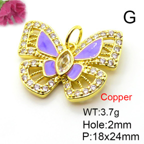 Fashion Copper Pendant  Micro Pave Cubic Zirconia & Enamel  XFPC05643baka-L024