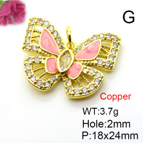 Fashion Copper Pendant  Micro Pave Cubic Zirconia & Enamel  XFPC05647baka-L024