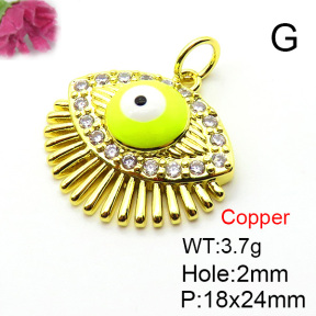 Fashion Copper Pendant  Micro Pave Cubic Zirconia & Enamel  XFPC05650aajl-L024