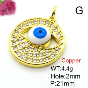 Fashion Copper Pendant  Micro Pave Cubic Zirconia & Enamel  XFPC05661baka-L024