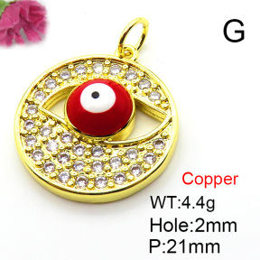 Fashion Copper Pendant  Micro Pave Cubic Zirconia & Enamel  XFPC05663baka-L024