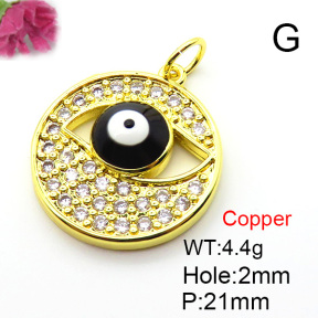 Fashion Copper Pendant  Micro Pave Cubic Zirconia & Enamel  XFPC05665baka-L024