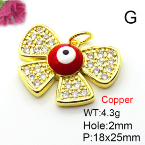 Fashion Copper Pendant  Micro Pave Cubic Zirconia & Enamel  XFPC05668baka-L024