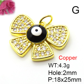 Fashion Copper Pendant  Micro Pave Cubic Zirconia & Enamel  XFPC05670baka-L024