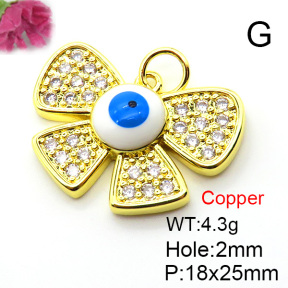 Fashion Copper Pendant  Micro Pave Cubic Zirconia & Enamel  XFPC05672baka-L024