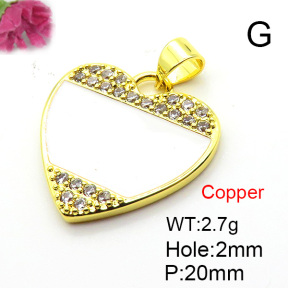 Fashion Copper Pendant  Micro Pave Cubic Zirconia & Enamel  XFPC05675aajl-L024