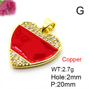 Fashion Copper Pendant  Micro Pave Cubic Zirconia & Enamel  XFPC05677aajl-L024