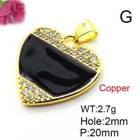 Fashion Copper Pendant  Micro Pave Cubic Zirconia & Enamel  XFPC05679aajl-L024