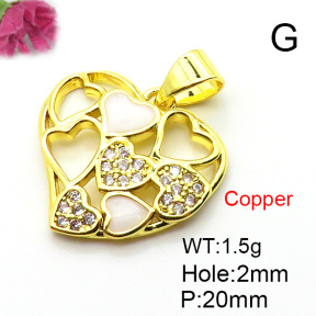 Fashion Copper Pendant  Micro Pave Cubic Zirconia & Enamel  XFPC05682aajl-L024