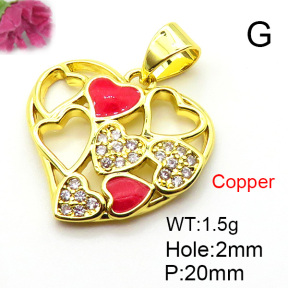 Fashion Copper Pendant  Micro Pave Cubic Zirconia & Enamel  XFPC05684aajl-L024