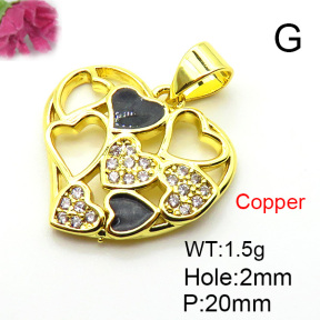 Fashion Copper Pendant  Micro Pave Cubic Zirconia & Enamel  XFPC05688aajl-L024