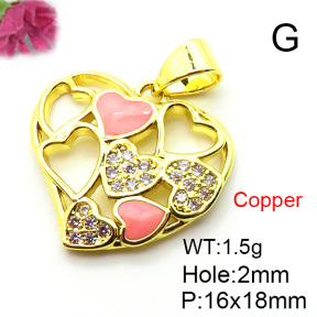 Fashion Copper Pendant  Micro Pave Cubic Zirconia & Enamel  XFPC05690aajl-L024