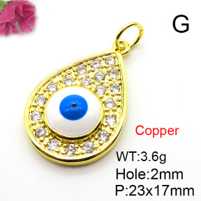 Fashion Copper Pendant  Micro Pave Cubic Zirconia & Enamel  XFPC05693baka-L024