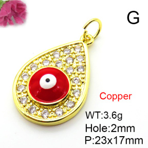 Fashion Copper Pendant  Micro Pave Cubic Zirconia & Enamel  XFPC05695baka-L024