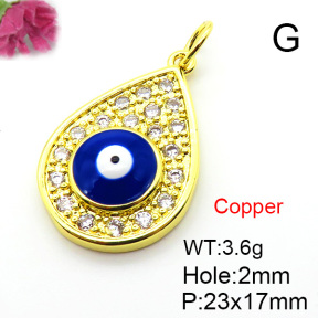 Fashion Copper Pendant  Micro Pave Cubic Zirconia & Enamel  XFPC05697baka-L024