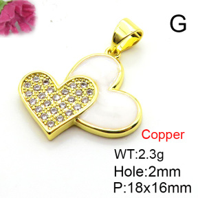 Fashion Copper Pendant  Micro Pave Cubic Zirconia & Enamel  XFPC05700aajl-L024