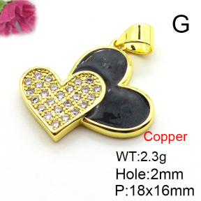 Fashion Copper Pendant  Micro Pave Cubic Zirconia & Enamel  XFPC05702aajl-L024