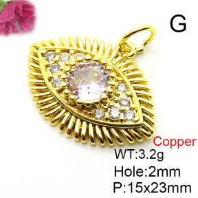 Fashion Copper Pendant  Micro Pave Cubic Zirconia  XFPC05725aajl-L024