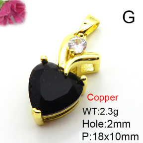 Fashion Copper Pendant  Cubic Zirconia  XFPC05730aaio-L024