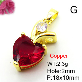 Fashion Copper Pendant  Cubic Zirconia  XFPC05734aaio-L024