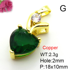 Fashion Copper Pendant  Cubic Zirconia  XFPC05736aaio-L024