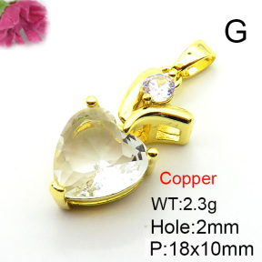 Fashion Copper Pendant  Cubic Zirconia  XFPC05738aaio-L024