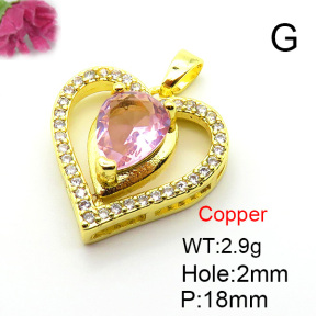 Fashion Copper Pendant  Micro Pave Cubic Zirconia  XFPC05741aajl-L024