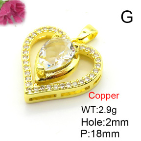 Fashion Copper Pendant  Micro Pave Cubic Zirconia  XFPC05743aajl-L024