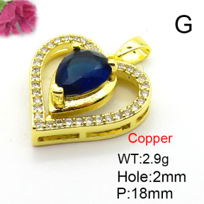 Fashion Copper Pendant  Micro Pave Cubic Zirconia  XFPC05745aajl-L024