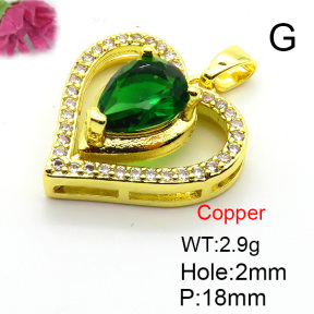Fashion Copper Pendant  Micro Pave Cubic Zirconia  XFPC05747aajl-L024