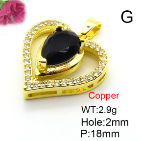 Fashion Copper Pendant  Micro Pave Cubic Zirconia  XFPC05749aajl-L024