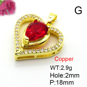 Fashion Copper Pendant  Micro Pave Cubic Zirconia  XFPC05751aajl-L024