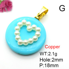 Fashion Copper Pendant  Shell Beads & Plastic Imitation Pearls  XFPC05754aajl-L024