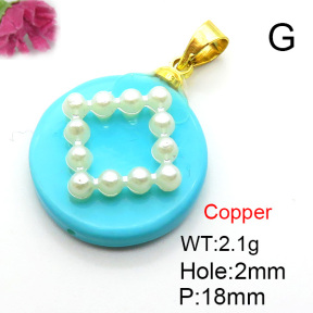 Fashion Copper Pendant  Shell Beads & Plastic Imitation Pearls  XFPC05756aajl-L024