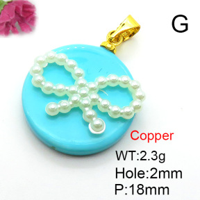Fashion Copper Pendant  Shell Beads & Plastic Imitation Pearls  XFPC05760aajl-L024