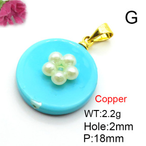 Fashion Copper Pendant  Shell Beads & Plastic Imitation Pearls  XFPC05762aajl-L024