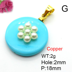 Fashion Copper Pendant  Shell Beads & Plastic Imitation Pearls  XFPC05766aajl-L024