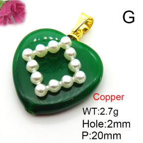 Fashion Copper Pendant  Shell Beads & Plastic Imitation Pearls  XFPC05771aajl-L024