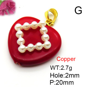 Fashion Copper Pendant  Shell Beads & Plastic Imitation Pearls  XFPC05773aajl-L024