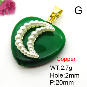 Fashion Copper Pendant  Shell Beads & Plastic Imitation Pearls  XFPC05778aajl-L024