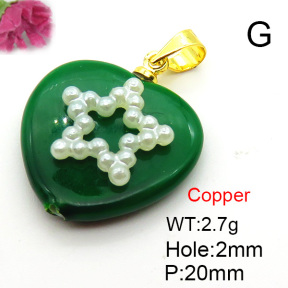 Fashion Copper Pendant  Shell Beads & Plastic Imitation Pearls  XFPC05785aajl-L024
