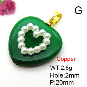 Fashion Copper Pendant  Shell Beads & Plastic Imitation Pearls  XFPC05794aajl-L024