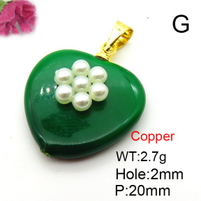 Fashion Copper Pendant  Shell Beads & Plastic Imitation Pearls  XFPC05801aajl-L024