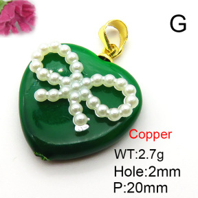 Fashion Copper Pendant  Shell Beads & Plastic Imitation Pearls  XFPC05804aajl-L024