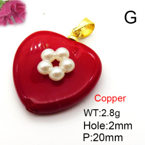 Fashion Copper Pendant  Shell Beads & Plastic Imitation Pearls  XFPC05811aajl-L024