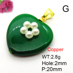 Fashion Copper Pendant  Shell Beads & Plastic Imitation Pearls  XFPC05815aajl-L024