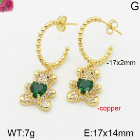 Fashion Copper Bear Earrings  TE5000140ahlv-J111