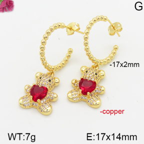 Fashion Copper Bear Earrings  TE5000141ahlv-J111